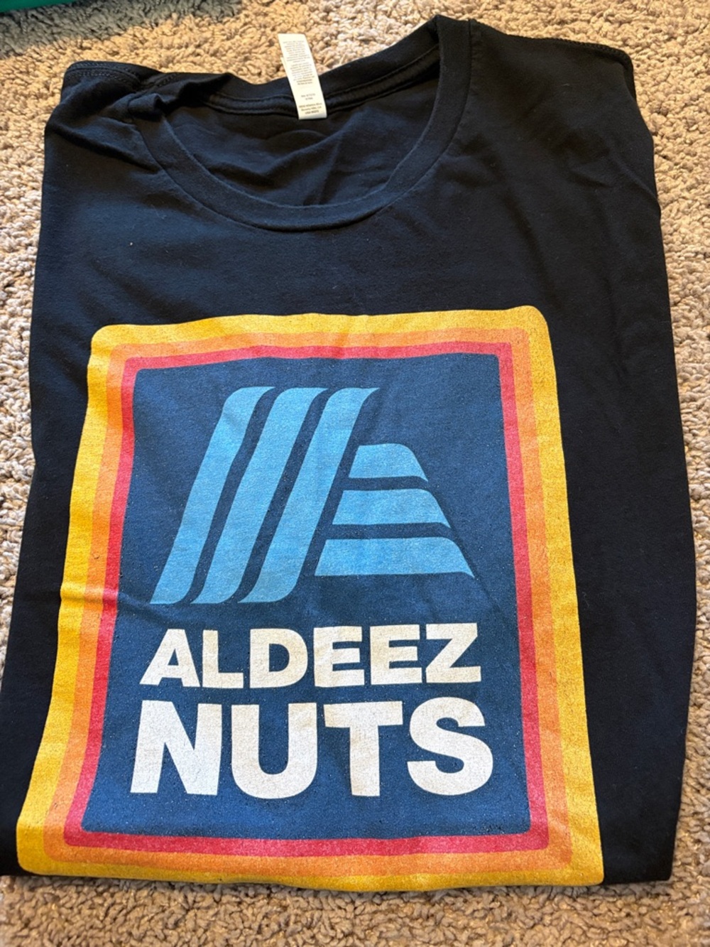 Aldi Graphic Tee - Black with Blue & Yellow Logo